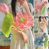 Chenille Stems DIY Kit Pipe Cleaners Lotus Flower And Leaf Twist Stick Craft Set Bendable Crafting Sticks for Making Mother's Day Birthday Gifts