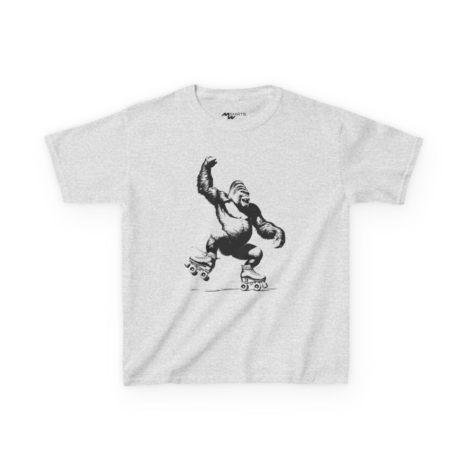 Kids Roller Skating Gorilla T-Shirt: Fun Cartoon Graphic Tee 3XL