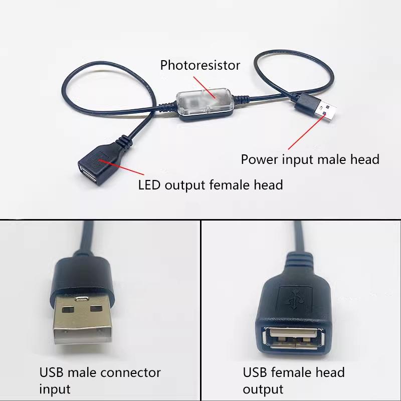 Dc3.7V-24V 5A Light Sensor Automatically Turns On Off During Day/Night Indoor Usb Cable High-Power Sensor