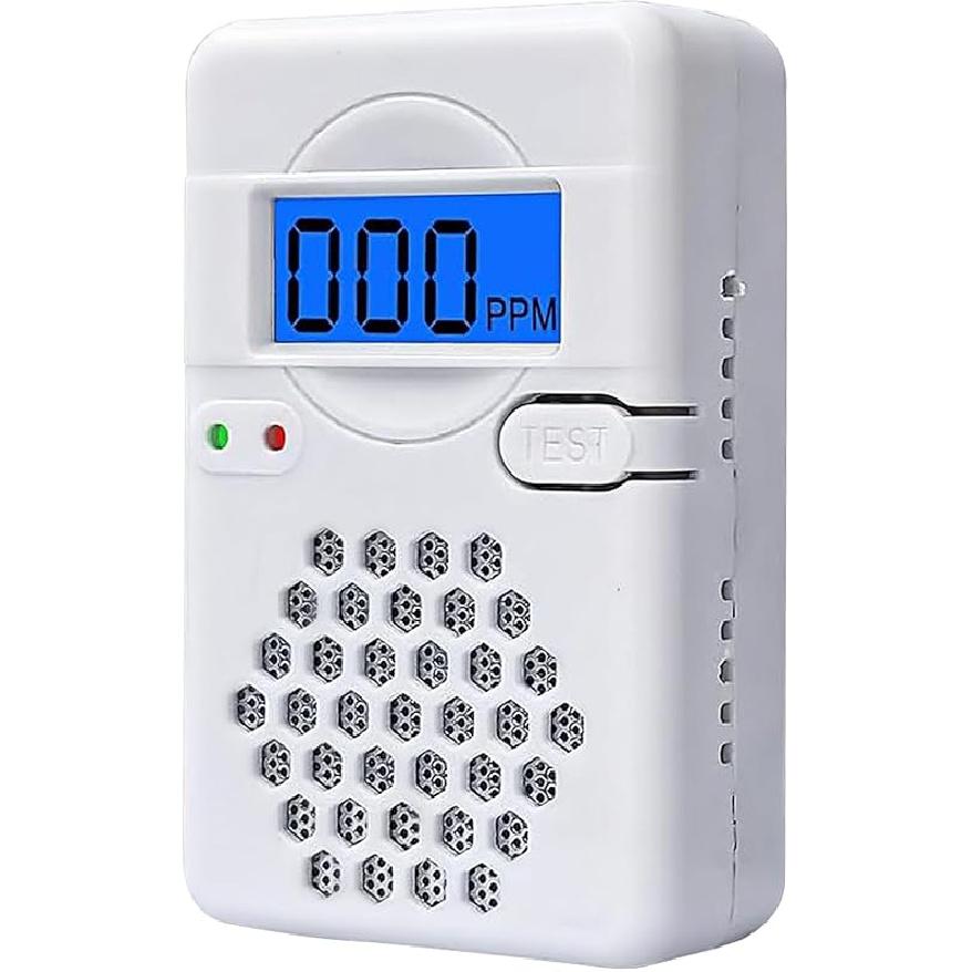 Carbon Monoxide Detectors,Battery Operated Mini CO Alarm Detector Monitor with Digital Display and Sound Warning for Home,Office,Travel (Batteries 1pack