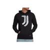 Adidas Juventus Pattern Print Hoodie Long Sleeve Sweatshirt Men Tops Black GR2919