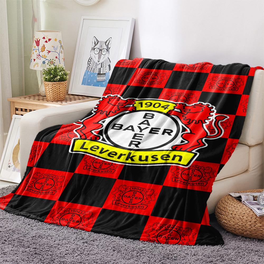 1Pc Bayer 04 Leverkusen Print Flannel Blanket High Quality Warm Comfortable Cover for All Seasons Perfect for Gifts Home Decor
