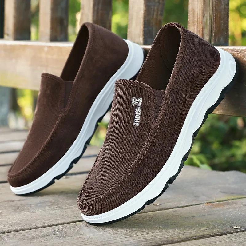 Fashion Spring Autumn Men's Casual Shoes Outdoor soft soled non slip footwear Breathable The Elderly Men's Wear Resistant Cloth Shoe