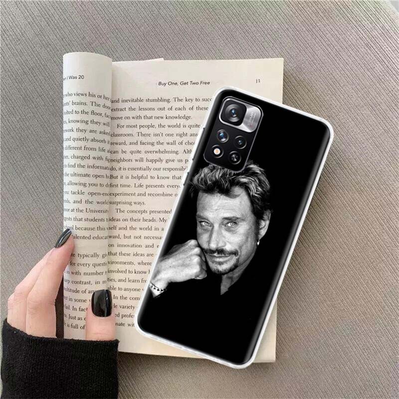 Johnny Hallyday Music Black Phone Case For Xiaomi Redmi Note 14 13 Pro Plus 5G Cover 13C 14C 12 12C 9 9T 9C 10 10C 8 7 6 10A 9A