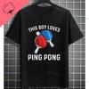 Funny Table Tennis Graphic Tshirt With Pingpong Boys Desgin Casual Sports Pure Cotton Short Sleeve Tshirt Outdoor Clothing