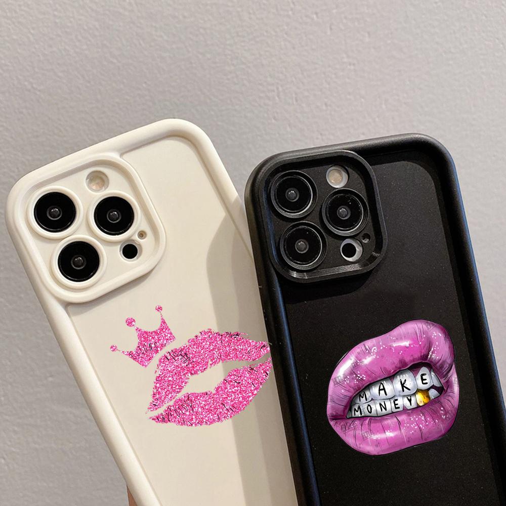 LZ20 Lips Kiss Design Silicone Phone Case for Infinix Smart 9 Hot 40i Tecno Camon 20 Pro Moto G22 G30 OnePlus Google Pixel 9 Shockproof Back Cover