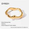 Plain Ring Plated 18K Gold Stainless Steel Wave Ring Waterproof ins Niche Jewelry