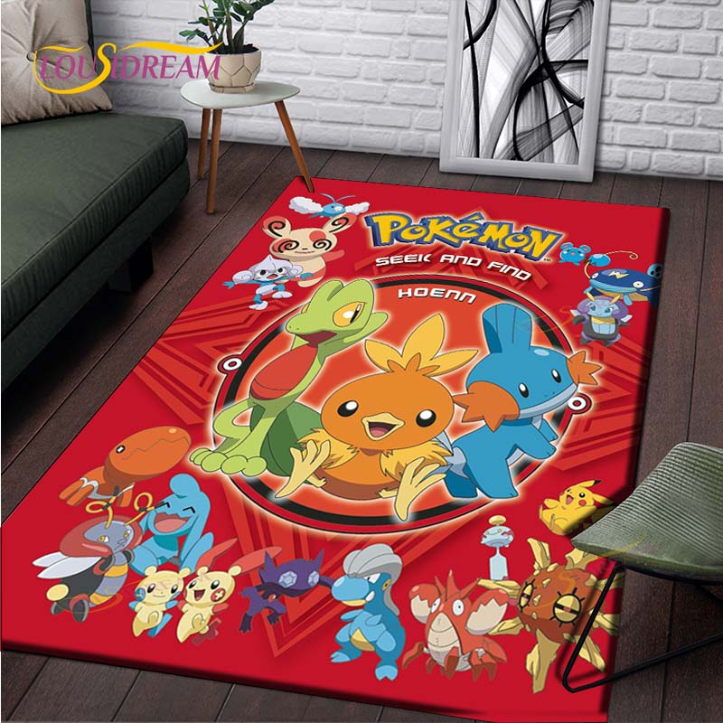 Anime Pokemon Pattern Carpets Living Room Anti-Skid Pikachu Area Rug Kids Bedroom Mats Yoga Mat Large Carpet Decor