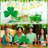 St Patrick Day Tree Topper Green Plush Lucky Clover Metal Decoration For Holiday Party