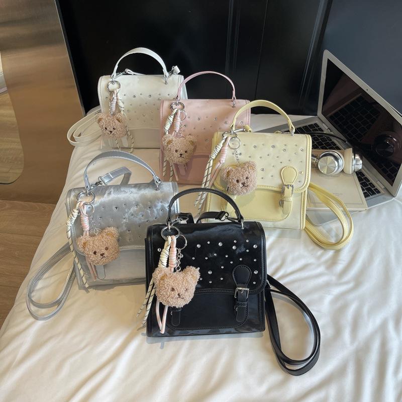 Wucifang Bags Women's Pink New Backpack Casual Small Backpack Fashion Versatile Student Schoolbag Shoulder Messenger Bag