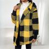 Autumn and Winter Women's Jacket Loose Plaid Wool Cardigan Fashion Sweater