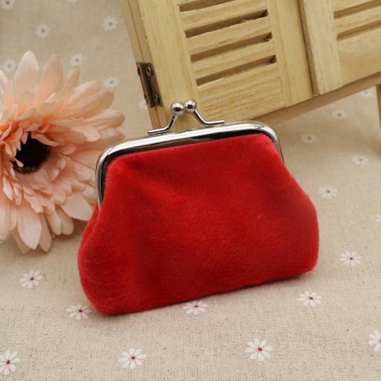 Mini Coin Purse, with Classic Kiss-lock Buckle Design, Portable Velvet Coin Purse, for Coins Earrings Lipstick Samples Daily Use