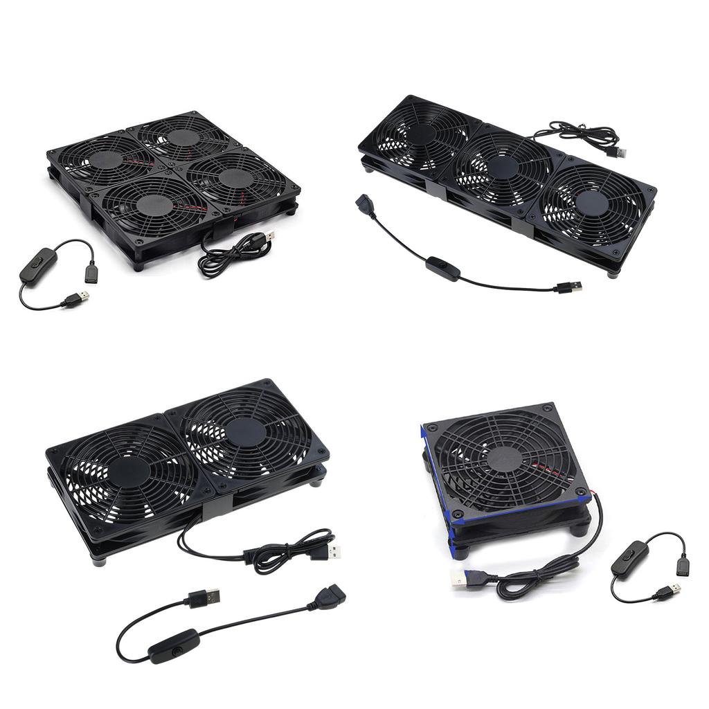 USB Powered Cooling Fan Stand 120mm for Router Rack DIY Audio Video Network Cabinet Server Workstation Mining Machine Laptop Cooler