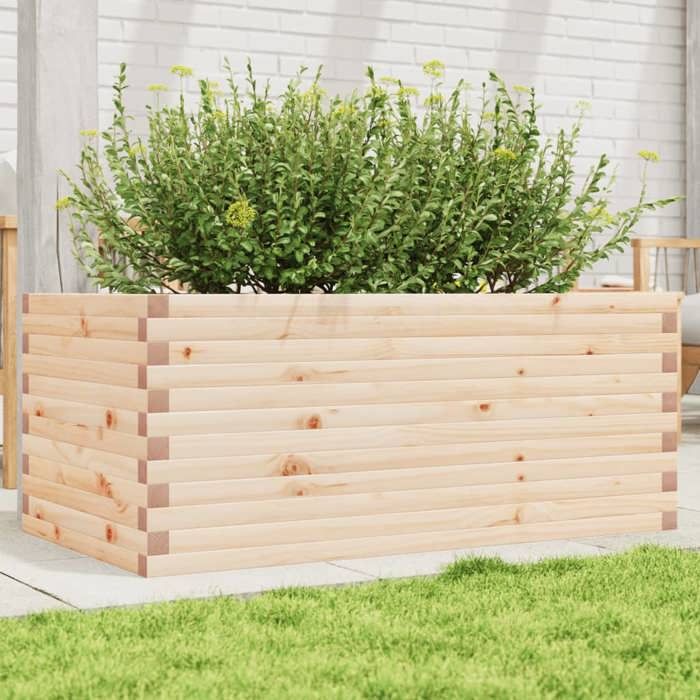 VidaXL Jardinière 110x60x45,5 cm bois de pin massif, jardinière d'extérieur, bac à fleurs, boîte à plantes, jardinière de 847283