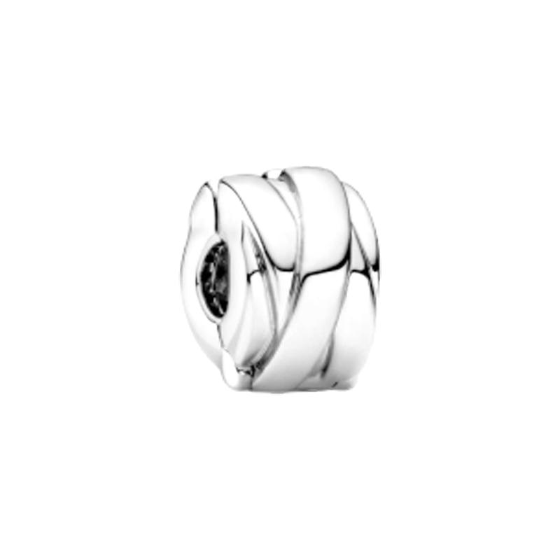 Pandora Polished Ribbon Clip Sterling Silver Pendant Unisex Couple Style Silver 799502C00 серебряный