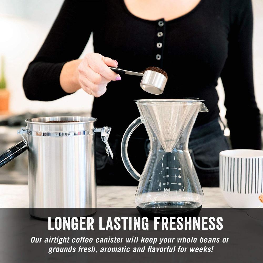 1.2L / 1.5L / 1.8L Coffee Bean Storage Container Airtight Coffee Container  For Cereal Storage