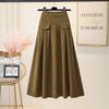 Skirt for Women Versatile Elastic High Waist Long Loose Trousers Plus Size Stretchy Solid Colour Skirt