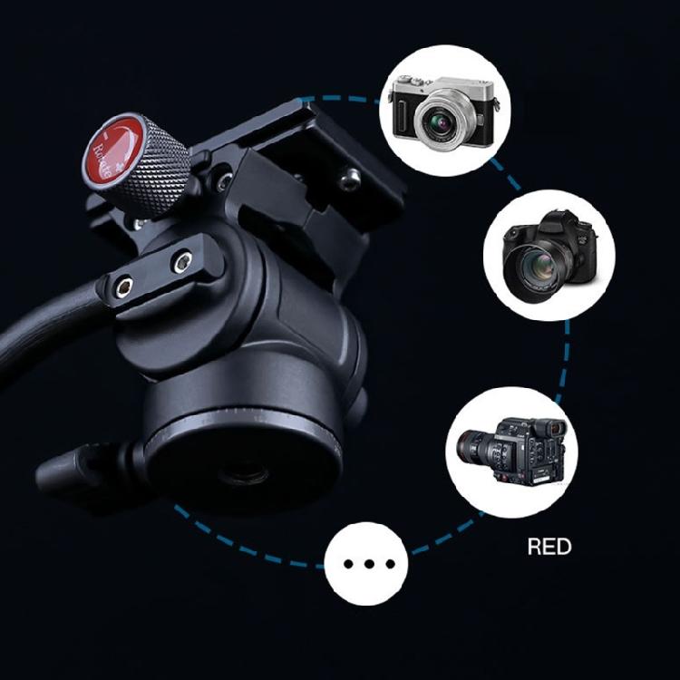 Aluminum Alloy Fluid Dampening Ball Head With Adjustable Tension Control Portable Tripod Mount Fit for Action Cameras