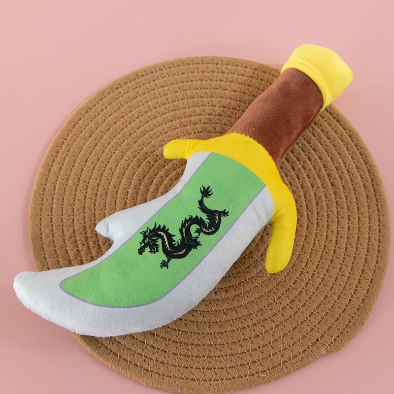 Creative Large Sword Plush Pillow With Embroidered Characters For Kids Gift