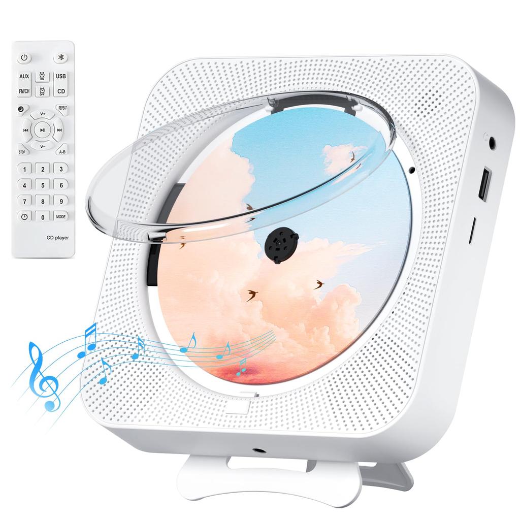 ENVYCLOUD CD Player with Remote Control, Hi-Fi Speaker Playback, LED Display, Timer, M Radio Boombox, USB Playback, A-B Repeat Playback, Bluetooth,