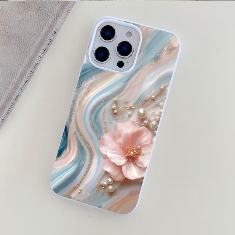 Pink Golden Fluid Print Aesthetics Phone Case For Samsung Galaxy S25 S24 Ultra S23 S22 Plus S21 FE A36 A56 A26 A16 A06 Cover
