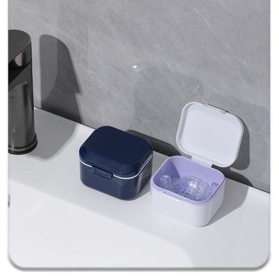 Braces Storage Box Dentures Soaking Cleaning Box Invisible Retainer Drain Layered Portable Jewelry Storage Box Household Goods