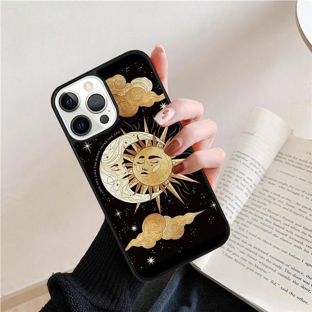 Sun Moon Face Coque Shell For iPhone 17 Air 15 16 14 13 12 Pro Max 11 Pro Max Plus Phone Case Cover