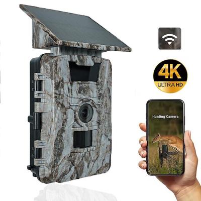 Caméra de chasse HD WiFi à énergie solaire: Étanche, Infrarouge, Détection de mouvement.