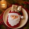 Christmas Cutlery Holder Felt DIY Kit, Holiday Flatware Pouch Craft Set, Handmade Utensil Sleeve for Dinner Table, Xmas Party