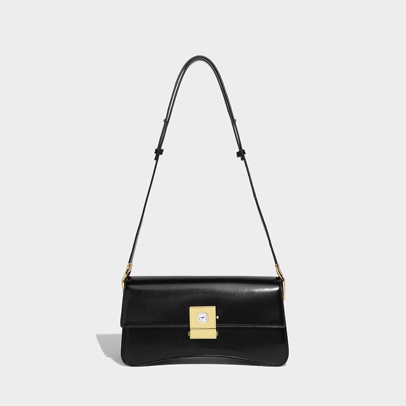 

Нишевая личность ретро расписание сумка-багет женская 2024 осень и зима новая универсальная высококлассная одноплечевая сумка-мессенджер женская сумка чёрный