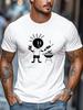 Unisex Dark Heather Crew Neck Tee Stick Figure Barbecue Beer Grill Graphic Soft Short Sleeve Bbq Lover Daily Loose Male Tops