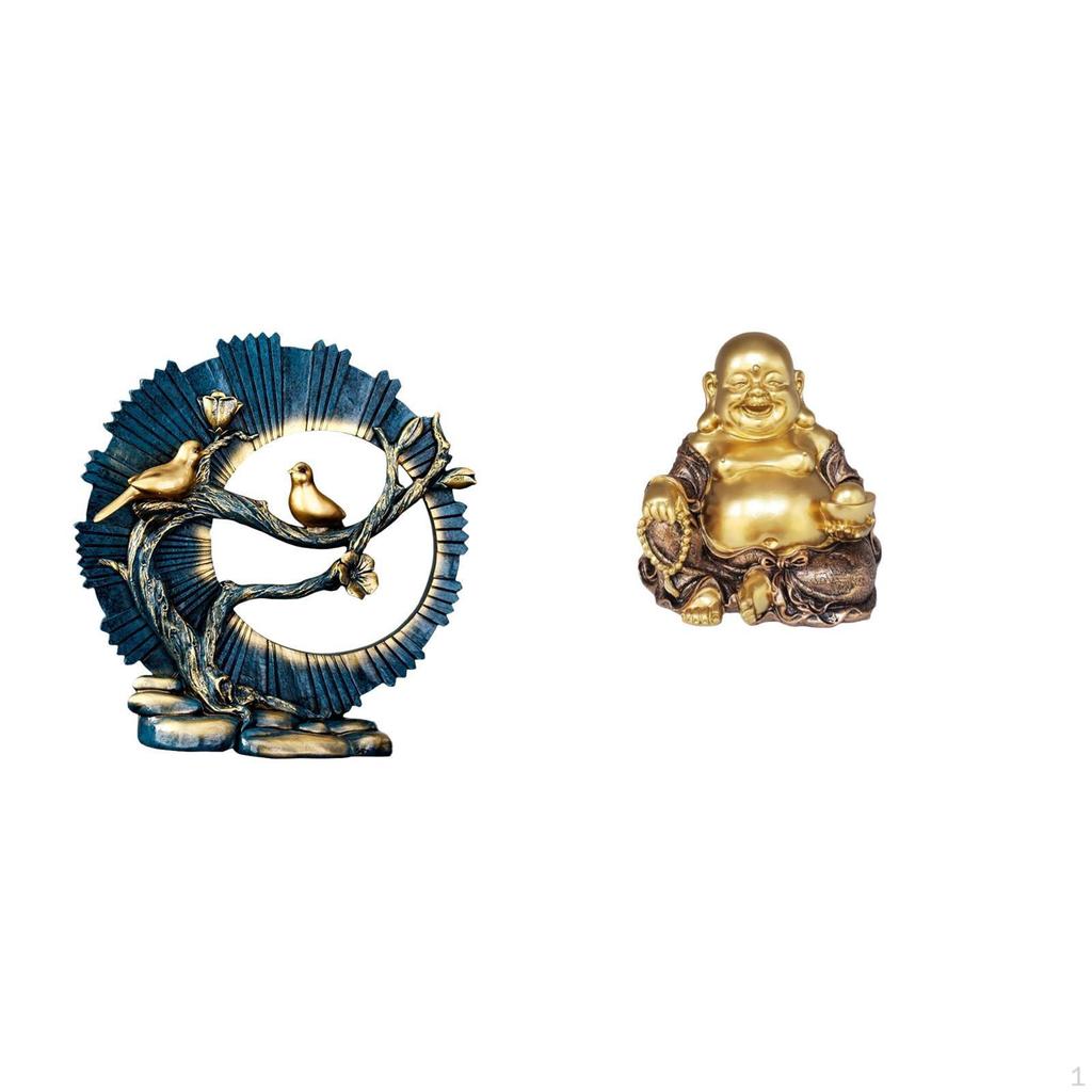 Resin Figurine Craft for House Decorations Bookshelf Living Room Indoor Desk Maitreya Buddha