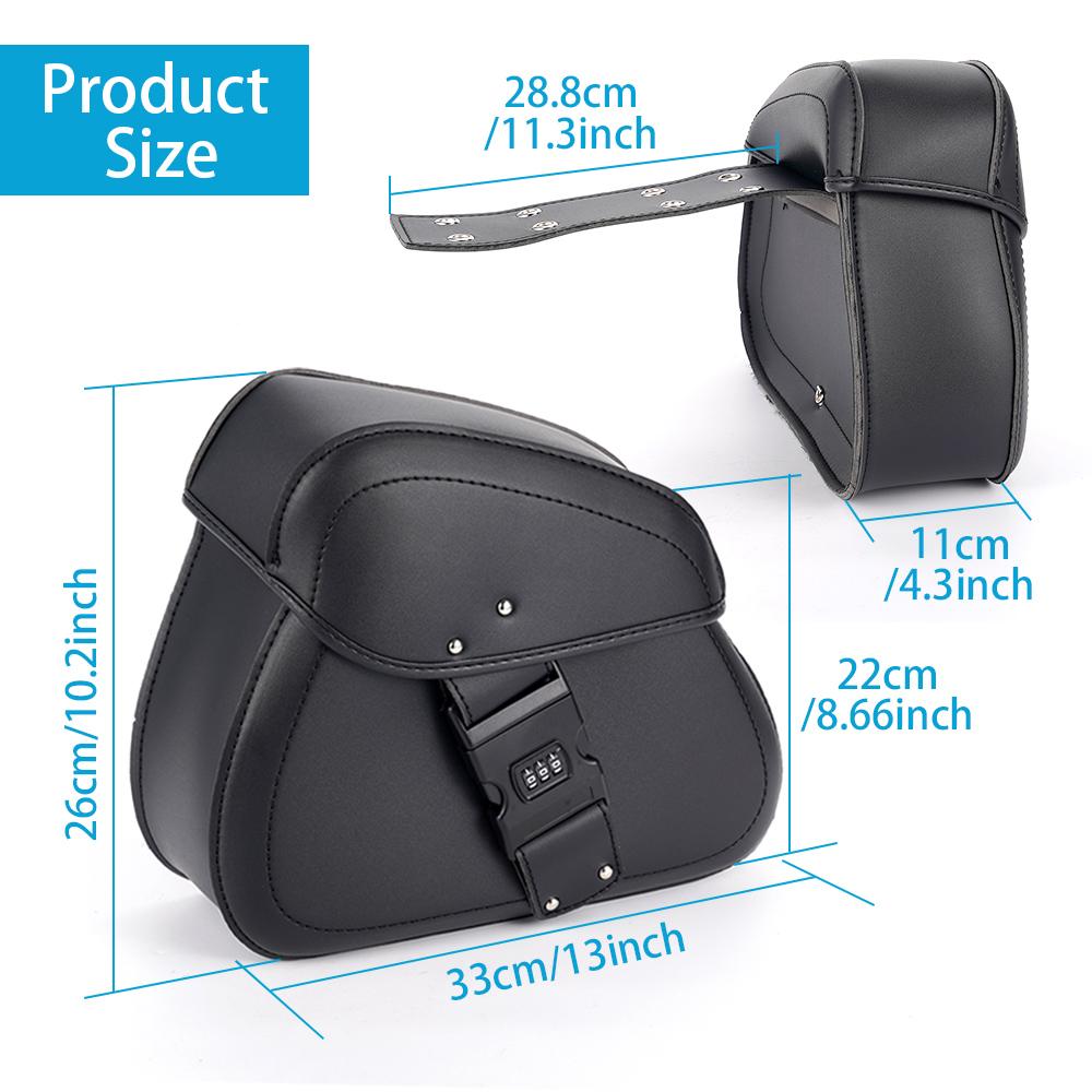 A Pair Motorcycle Saddlebags Motor Bag Tail Bag Waterproof PU Leather Backpack Large Capacity Universal for Honda Cruise Prince