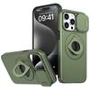 For iPhone 15 Pro Max Case PC+TPU Rotating Kickstand Phone Shell Compatible with MagSafe