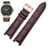 UNA Correa de Reloj de Cuero Genuino con Muesca para Calendario Perpetuo de Hombre CB0164-17E Correa de Piel de Vacuno CB0160-18A Correa de Pulsera Negra MarrónMN