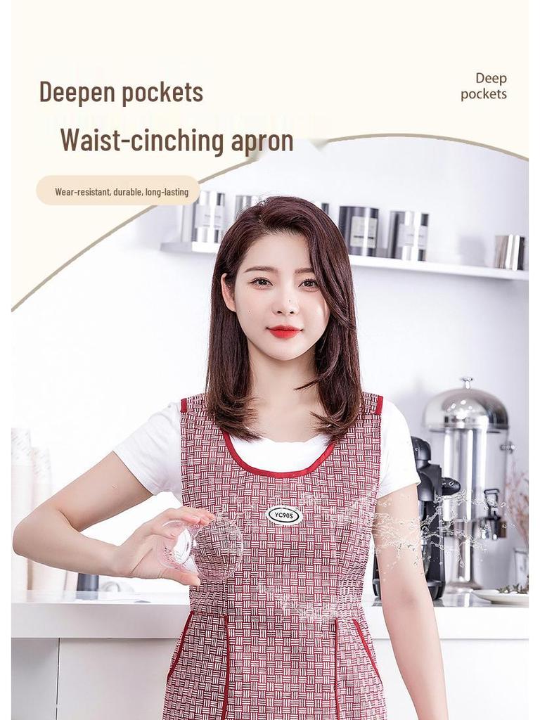 2024 Waterproof Oil-Proof Cooking Apron: Summer Thin Style, Cape Design, Large Pocket for Home Kitchen Use