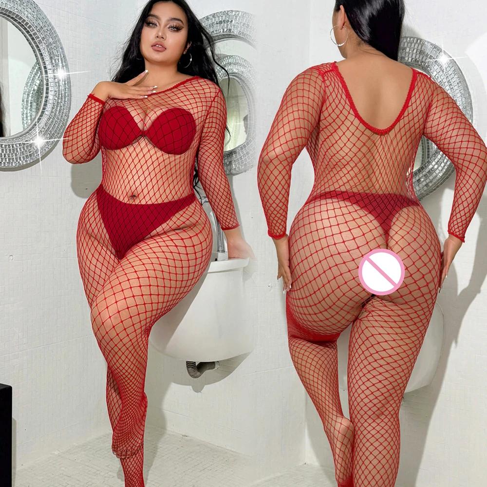 Fishnet Women's Sexy Mesh BodyStocking Fishnet Lingerie Bodysuits One Piece Jumpsuit Underwear Nightwear Sexy Lingerie
