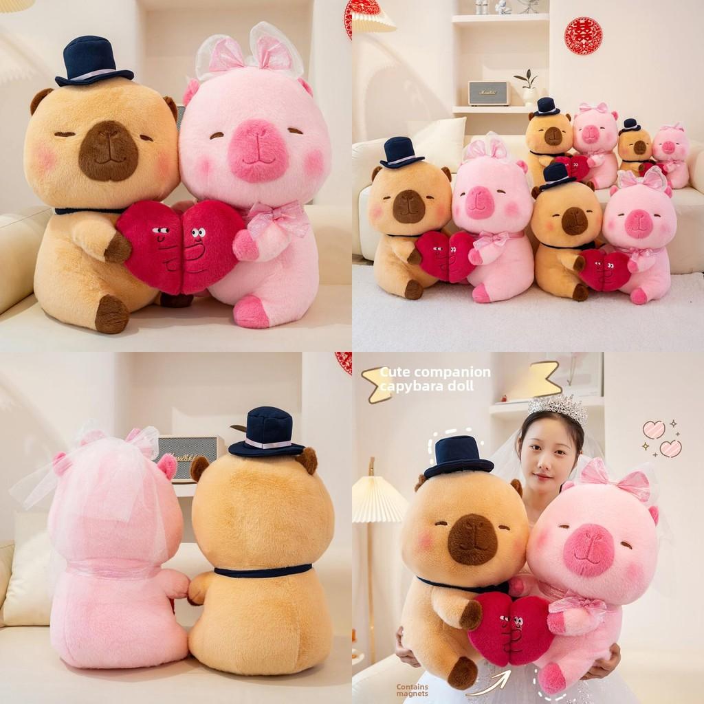 Capybara Plush Toy With Magnetic Companion Ultra Soft Stuffed For Decor Room