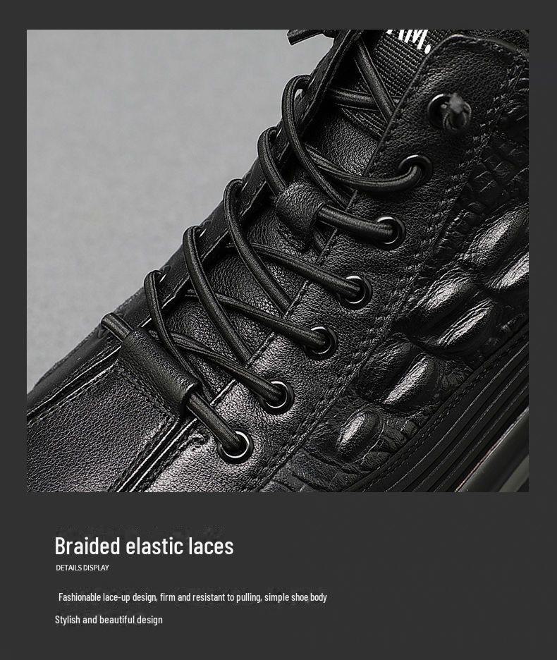 2024 Men's Trendy Korean Leather Sneakers: Casual, All-Match Sports Shoes