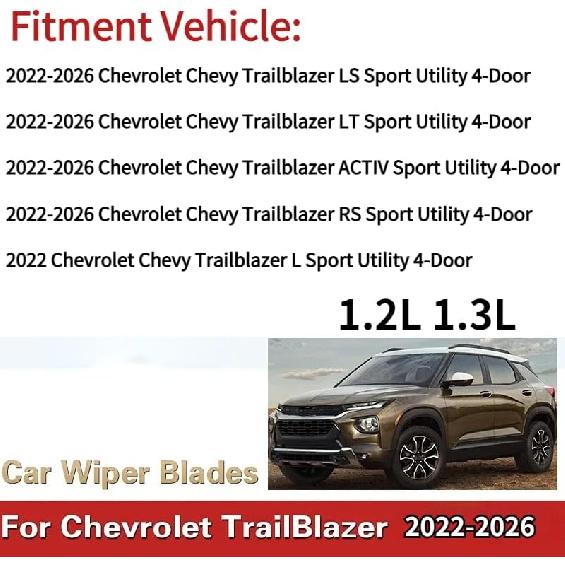 Rear Wiper Arm Blade for 2022 2023 2024 2025 2026 Chevrolet Chevy Trailblazer LS LT ACTIV RS L Sport Utility 1.2L 1.3L 42709519 42709518 Rear Back