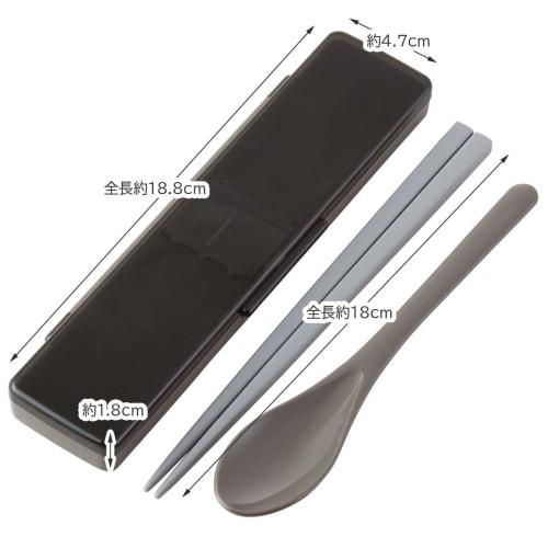 Skater Combi Set Antibacterial Chopsticks Spoon Set Chopsticks 21cm Charcoal Gray CCS45SAAG-A