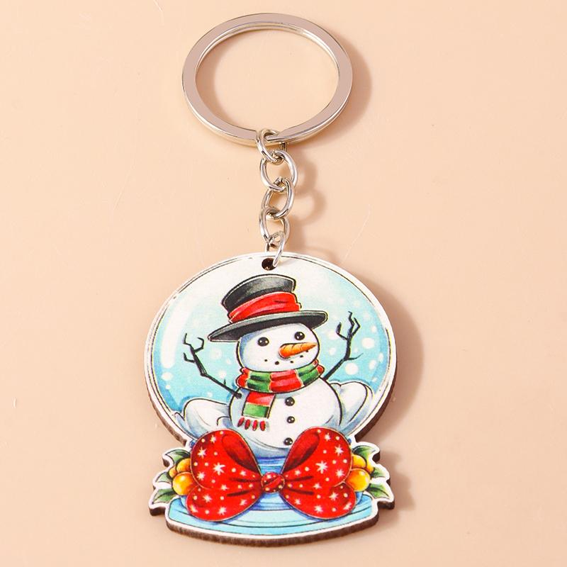 Cute Christmas Key Chain Snowman Santa Claus Key Ring Pendant for Car Key Holder Women Girls Handbag Decor DIY Jewelry Gift
