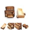 Wooden Puzzle Box Vintage Mechanism Case Children Toys With Secret Drawer Trick Magic Compartment Brain Teaser Projects Toys