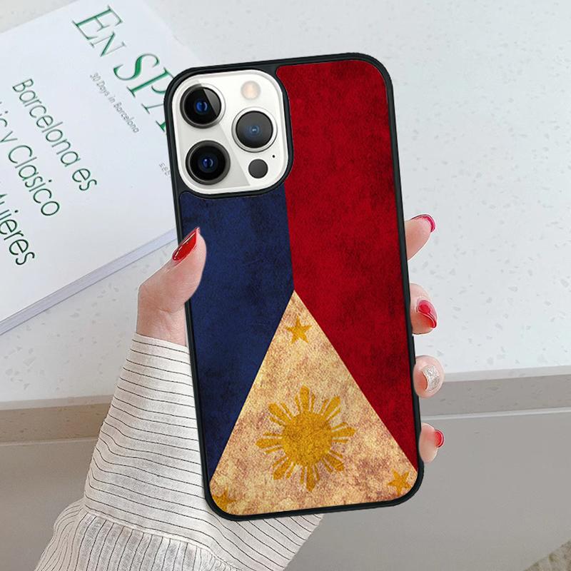 Ph Philippines Flag Plastic Black Phone Case For IPhone 18 17 Air 15 16 16e 14 13 12 11 Pro Max Coque PLUS mobile fundas