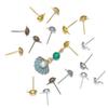 50Pcs 6mm 8mm Metal Half Ball Ear Studs Gold Color Bronze Rhodium Earring For For Women Charm Tragus Cartilage Piercing Jewelry