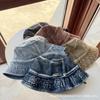 Nouveau chapeau seau en jean mode grand bord affine le visage protection faciale chapeau bassine décontracté polyvalent chapeau couple ins