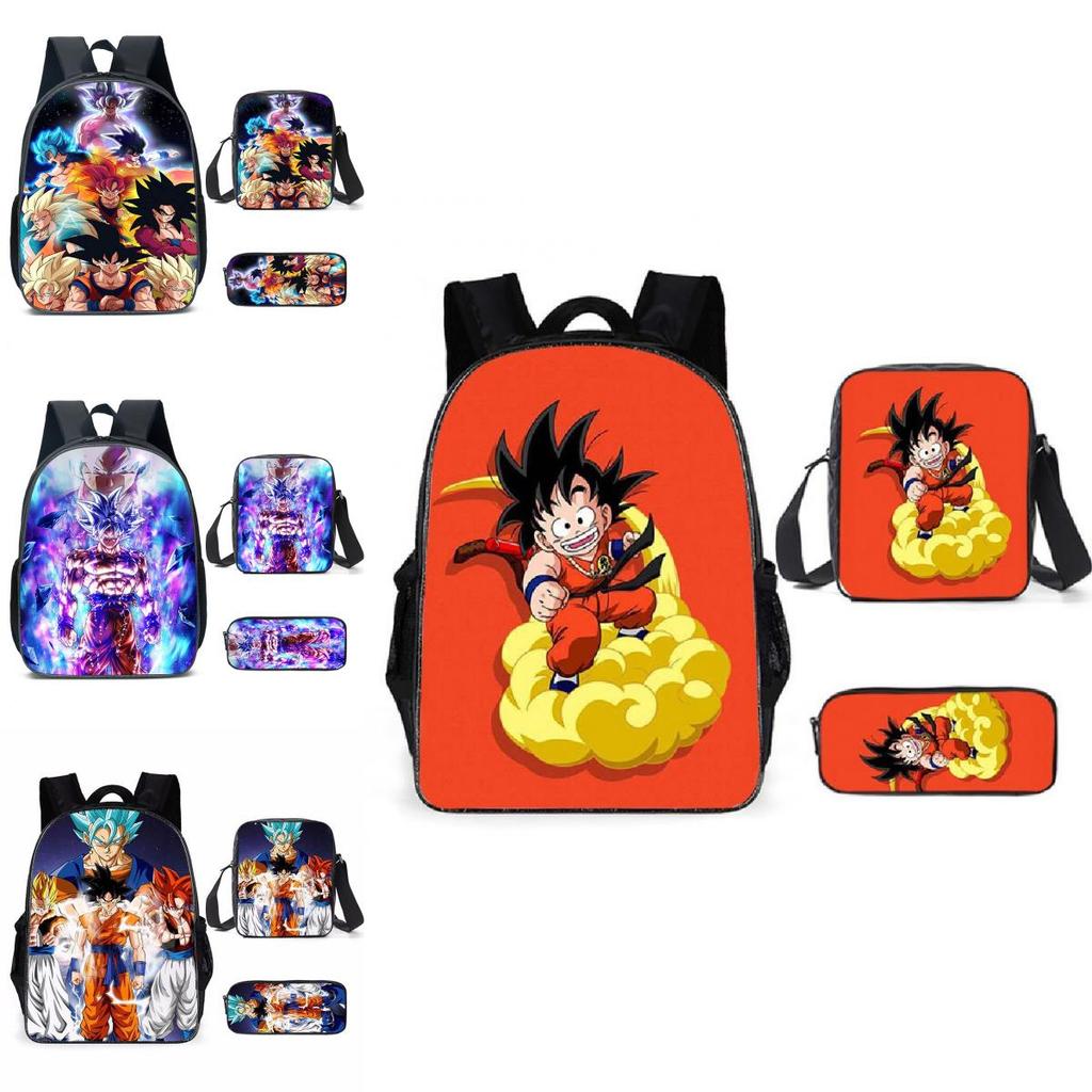 Dragon Ball Kids Backpack Set With Breathable Oxford Fabric For School Use