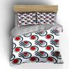 Red Gray Black Circular Geometric Design Duvet Cover Set With 3D Printing Design Soft Polyester Bedding Set All-Season Comfort