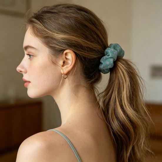 Hair Tie for Women, High Elastic Mesh Fabric Hair Rope, Plaid Pattern Lightweight Soft Half-Tied Updo Ponytail Holder, Korean Style Hair Accessory
