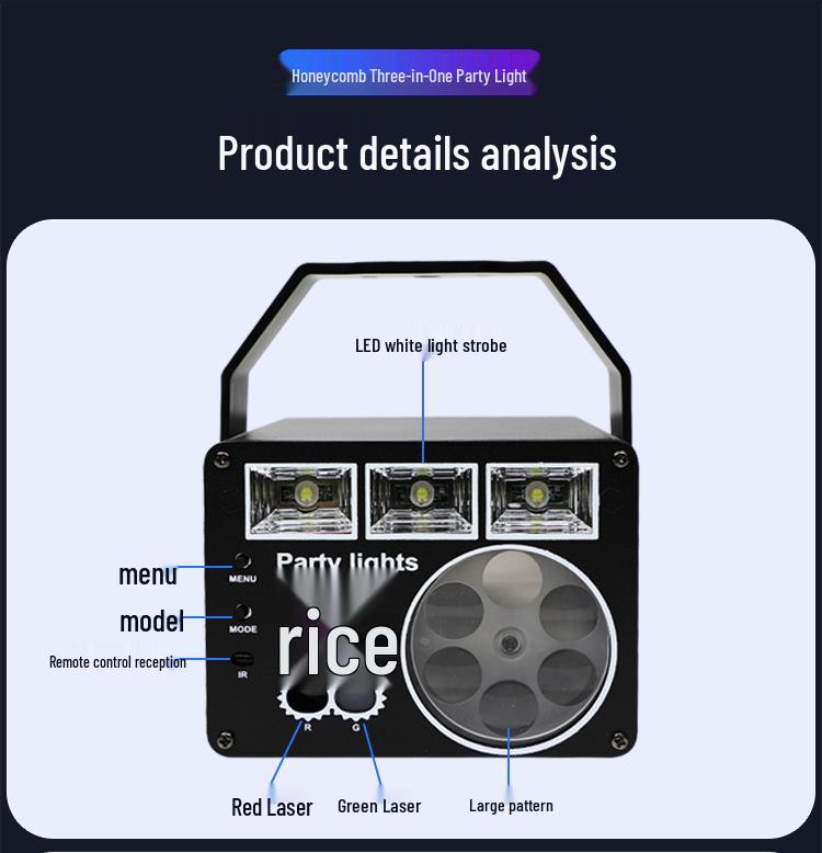 USB Outdoor String Lights: KTV Disco Sound-Controlled Rotating Stage Lights